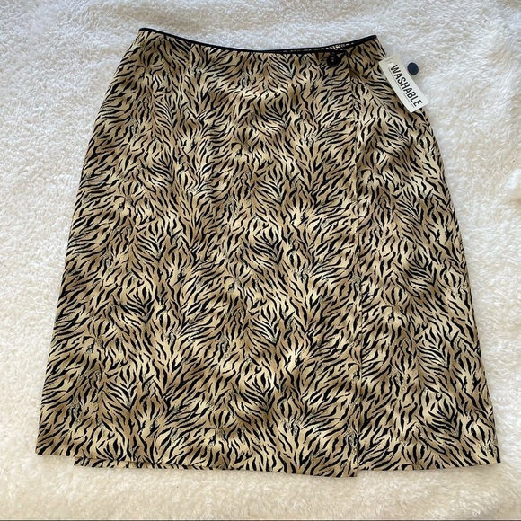 Vintage Dresses & Skirts - NWT Vintage Worthington Animal Print Wrap Skirt